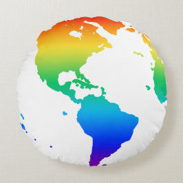 虹の色の惑星地球 ラウンドクッション