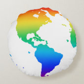 虹の色の惑星地球 ラウンドクッション (裏面)