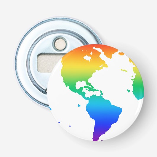 虹の色の惑星地球 栓抜き (正面)