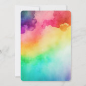 虹の色の抽象的なデザインのベビーシャワー 招待状 (裏面)