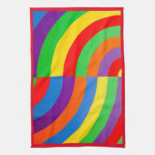虹の色の明るい大きなシャープ キッチンタオル (縦)