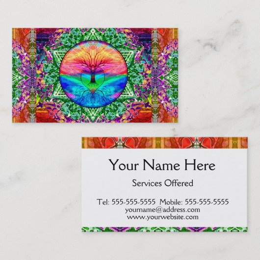 虹の色の生き物の木 名刺 (正面/裏面)