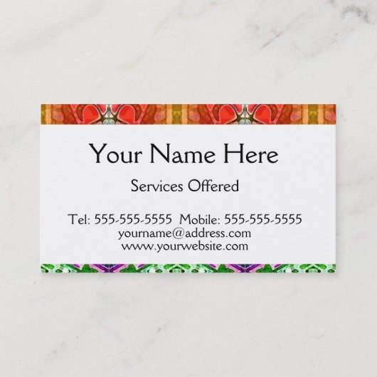 虹の色の生き物の木 名刺 (裏面)