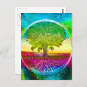 虹の色の生命の木 ポストカード (正面/裏面)