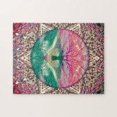 虹の色の生活の落ち着いた木 ジグソーパズル (横)