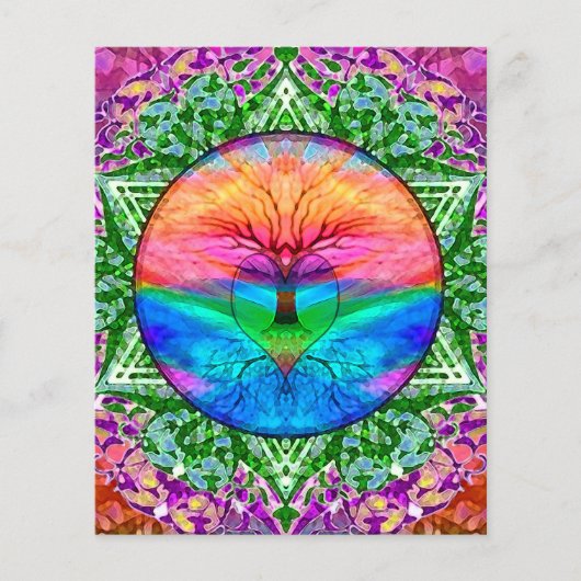 虹の色の生活の落ち着いた木 チラシ (正面)