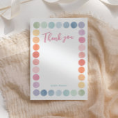 虹の色の美術の誕生日パーティー サンキューカード