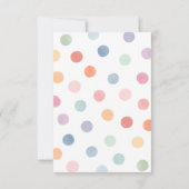 虹の色の美術誕生日パーティー サンキューカード (裏面)