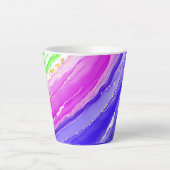 虹の色の背景 カフェラテマグ (正面)