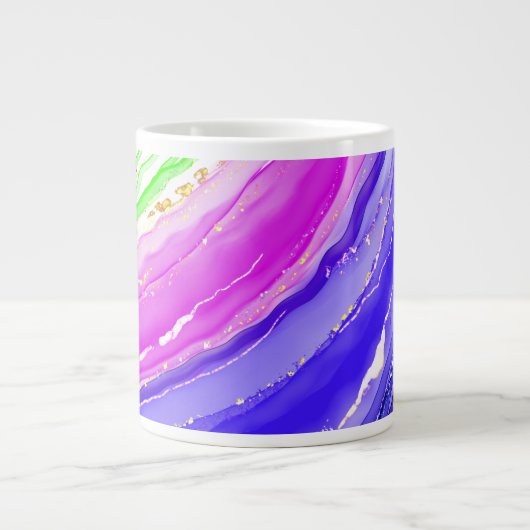 虹の色の背景 ジャンボコーヒーマグカップ (正面)