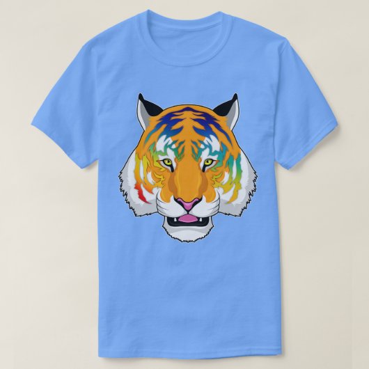 虹の色の虎 Tシャツ (デザイン正面)