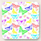 虹の色の蝶飛んでいる コースター (正面)