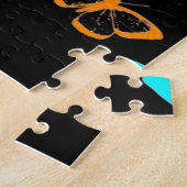 虹の色の蝶飛んでいる ジグソーパズル (側面)