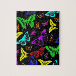 虹の色の蝶飛んでいる ジグソーパズル