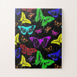 虹の色の蝶飛んでいる ジグソーパズル