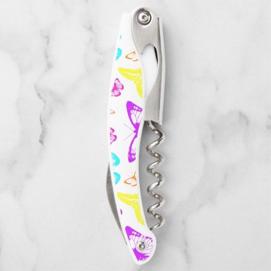 虹の色の蝶飛んでいる ソムリエナイフ (裏面)