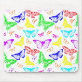 虹の色の蝶飛んでいる マウスパッド (正面)