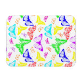 虹の色の蝶飛んでいる マグネット (横)