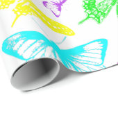 虹の色の蝶飛んでいる ラッピングペーパー (ロールコーナー)