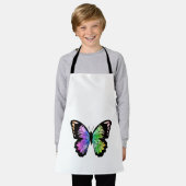虹の色の蝶 エプロン (着用した状態)