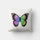 虹の色の蝶 クッション (正面)