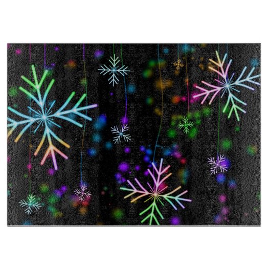 虹の色の雪 カッティングボード (正面)