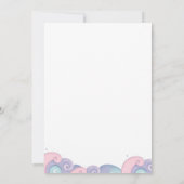 虹の色の雲9象の女の子ベビーシャワー 招待状 (裏面)