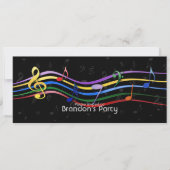 虹の色の音符 招待状 (正面)