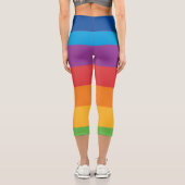 虹の色の高くウェストされたキャプリスの脚 カプリレギンス (裏面)