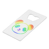 虹の色を描いたかわいいパンダ クレジットカード栓抜き (正面アングル)