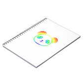 虹の色を描いたかわいいパンダ ノートブック (左側)