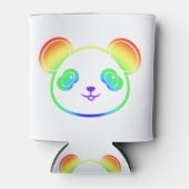 虹の色を描いたかわいいパンダ 缶クーラー (正面)