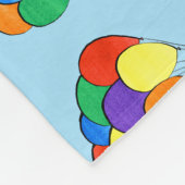 虹の色気球の束 フリースブランケット (角)