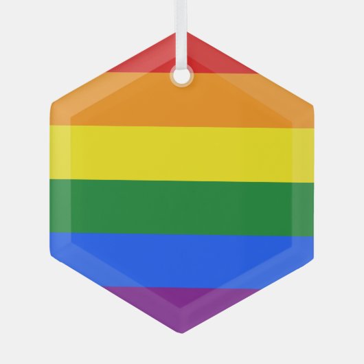 虹の色 ガラスオーナメント (正面)