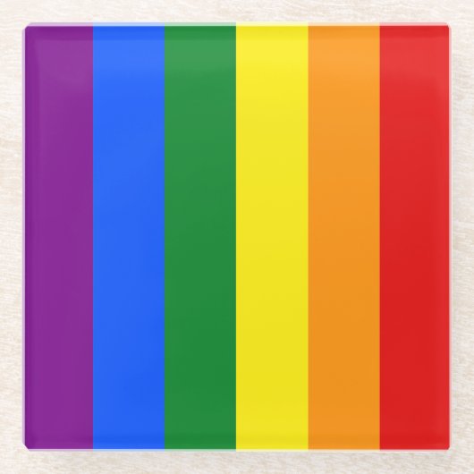 虹の色 ガラスコースター (正面)