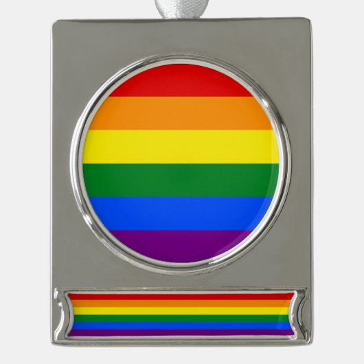 虹の色 シルバープレートバナーオーナメント (正面)