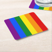 虹の色 スクエアペーパーコースター (アングル)