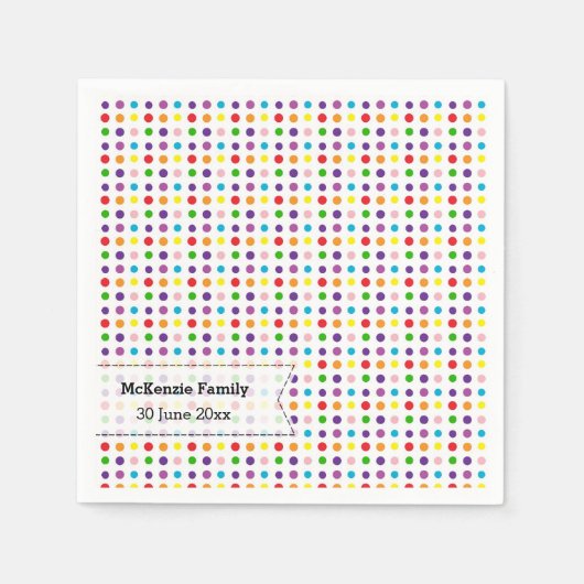 虹の色 スタンダードカクテルナプキン (正面)