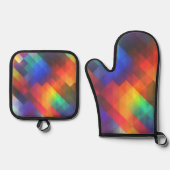 虹の色 –  鍋つかみ&鍋敷きセット (正面)