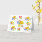 虹の花あいさつ空白のきカード カード (黄色い花)