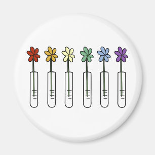 虹の花およびビーカーの科学者 マグネット