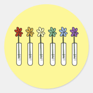 虹の花およびビーカーの科学者 ラウンドシール
