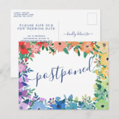 虹の花で延期結婚式のお知らせ 案内ポストカード (正面/裏面)