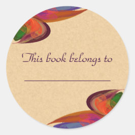 虹の花のフラクタル ラウンドシール