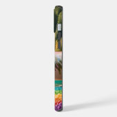 虹の花のユニコーン緑の木滝の湖 iPhoneケース (左側面)