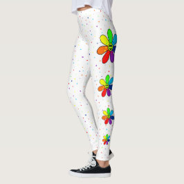 虹の花の側面のレギンス レギンス