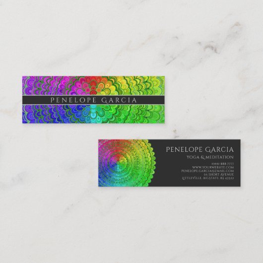 虹の花の曼荼羅 スキニー名刺 (正面/裏面)