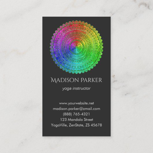 虹の花の曼荼羅 名刺 (裏面)
