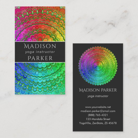 虹の花の曼荼羅 名刺 (正面/裏面)