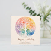 虹の花の木 誕生日おめでとう カード (スタンド正面)